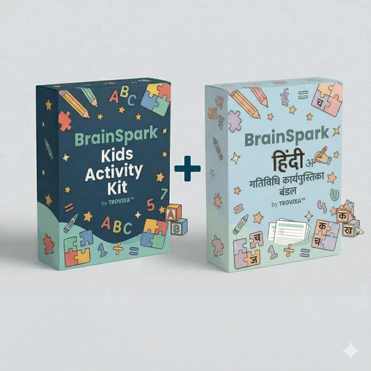 TROVIXAβ’ BrainSpark Kids Activity Kit + FREE Hindi Activity Sheets ( Worth βΉ199 )