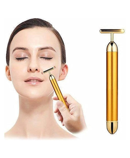 Trovixa™ 24K Gold Electric Facial Massage Roller – Glow & Relaxation Tool