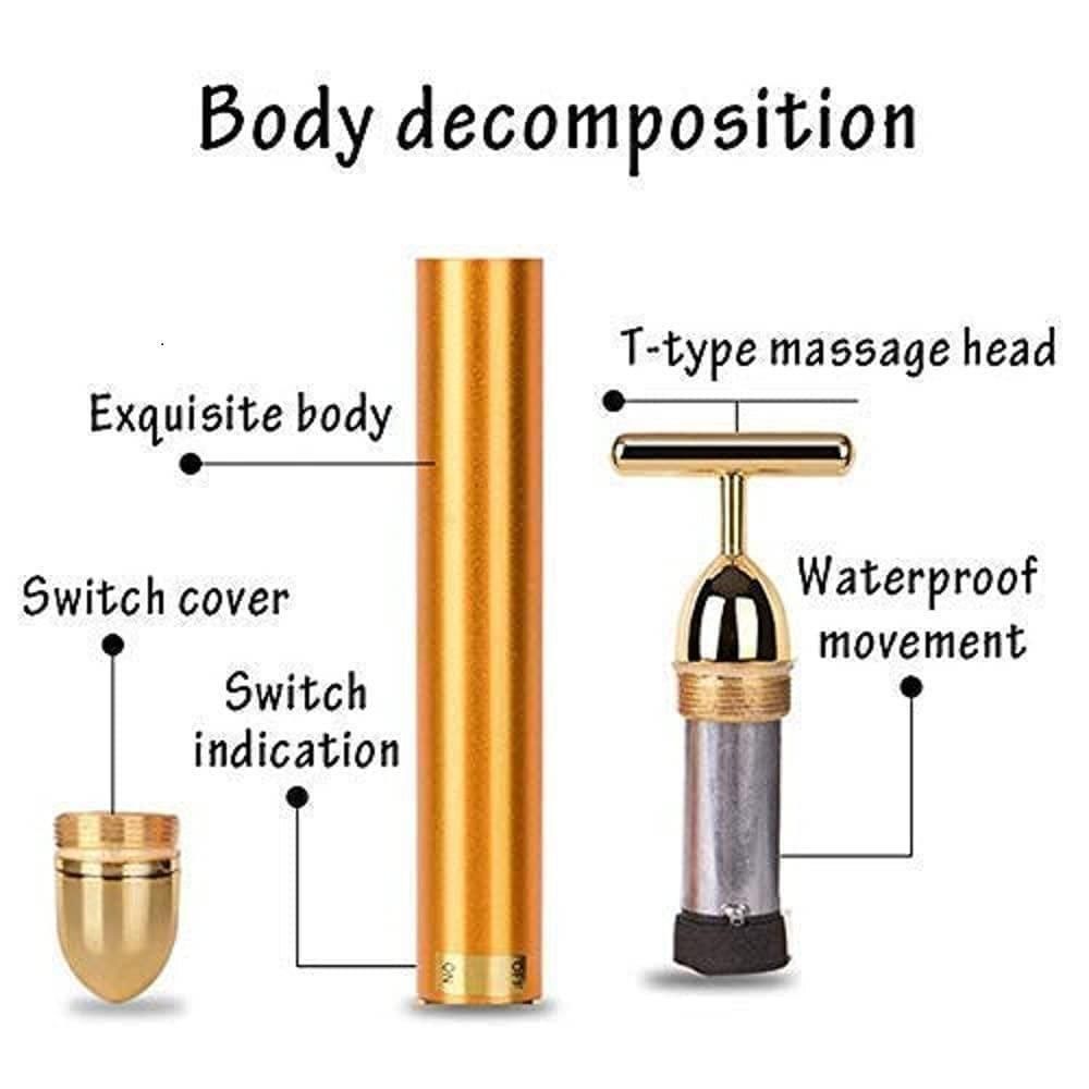 Trovixa™ 24K Gold Electric Facial Massage Roller – Glow & Relaxation Tool